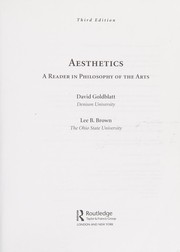 Cover of: Aesthetics by Goldblatt, David, Lee Brown