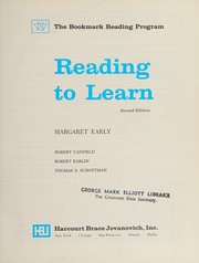 Cover of: Reading to learn by Margaret Early