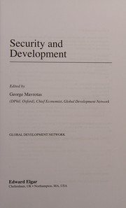 Cover of: Security and development