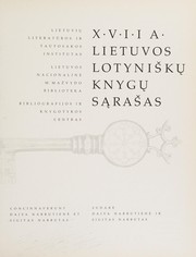 Cover of: XVII a. Lietuvos lotyniškų knygų sąrašas