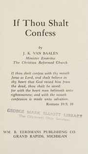 Cover of: If thou shalt confess by Jan Karel Van Baalen