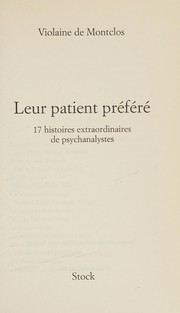 Cover of: Leur patient préféré: 17 histoires extraordinaires de psychanalystes
