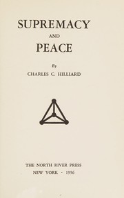 Cover of: Supremacy and peace.