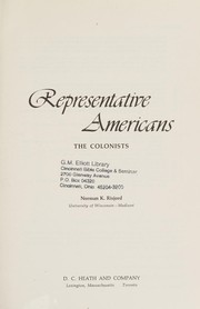 Cover of: Representative Americans, the colonists