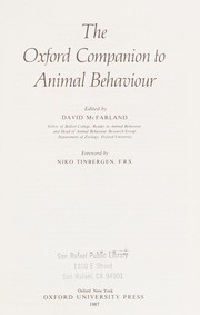 Cover of: The Oxford companion to animal behaviour