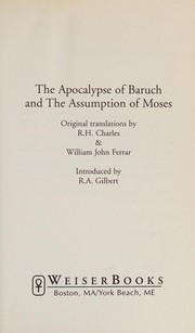 Cover of: The Apocalypse of Baruch.: And, The assumption of Moses