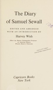 Cover of: The diary of Samuel Sewall.