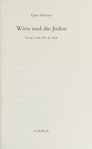Cover of: Wien und die Juden: Essays zum Fin de Siecle