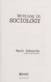 Cover of: Writing in sociology