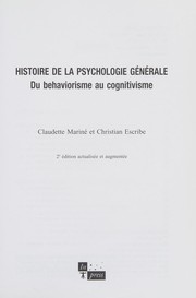 Histoire de la psychologie générale by Claudette Mariné