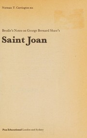 Cover of: Brodie's notes on George Bernard Shaw's 'Saint Joan'.