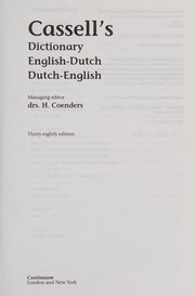 Cover of: Cassell's dictionary English-Dutch, Dutch-English =: Cassell's handwoordenboek Engels-Nederlands, Nederlands-Engels woordenboek