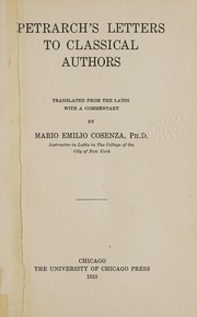 Cover of: Petrarch's letters to classical authors