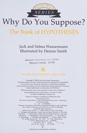 Cover of: Why do you suppose?: the book of hypotheses