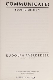 Cover of: Communicate! by Rudolph F. Verderber