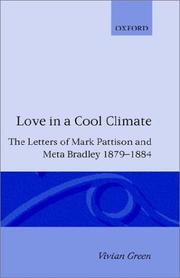 Cover of: Love in a Cool Climate: The Letters of Mark Pattison and Meta Bradley, 1879-1884
