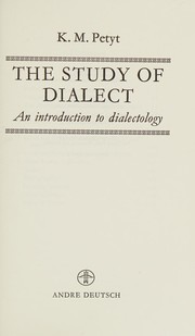 Cover of: Study of Dialect: An Introduction to Dialectology Language Library