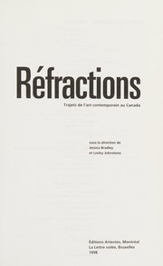 Cover of: Réfractions: trajet de l'art contemporain au Canada
