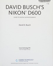 Cover of: David Busch's Nikon D600 guide to digital SLR photography