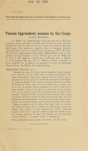 Cover of: Poisson cyprinodonte nouveau du Bas-Congo