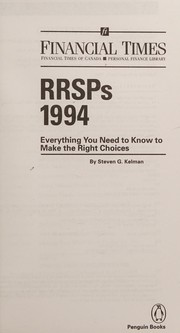 RRSPs 1994 by Steven G. Kelman