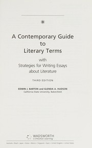 Cover of: Contemporary guide to literary terms: with strategies for writing essays about literature
