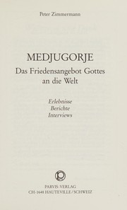 Cover of: Medjugorje by Peter Zimmermann