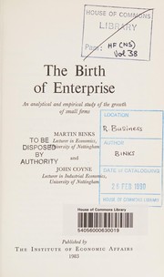 Cover of: Birth of Enterprise (Hobart Papers (Paperback))