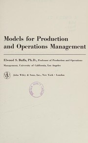 Cover of: Models for production and operations management.