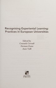 Cover of: Recognising experiental learning: practices in European universities