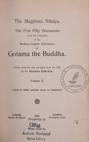 Cover of: The Majjhima nikāya by Sīlāchāra Bhikkhu