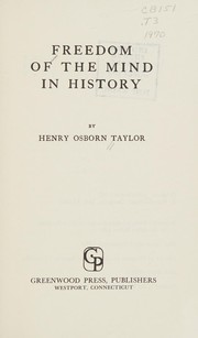 Cover of: Freedom of the mind in history.