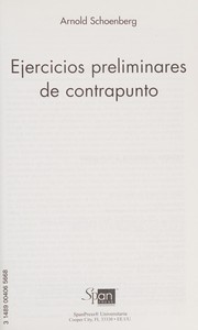Cover of: Ejercicios preliminares de contrapunto