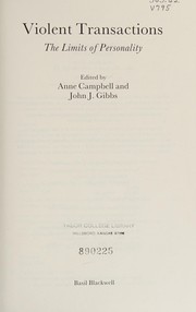 Cover of: Violent transactions by edited by Anne Campbell and John J. Gibbs.