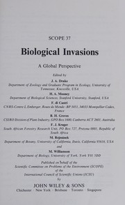 Cover of: Biological invasions: a global perspective