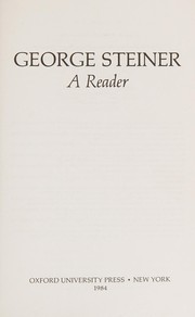 Cover of: George Steiner: a reader.