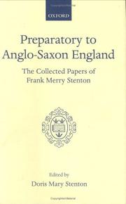 Cover of: Preparatory to Anglo-Saxon England by Frank Merry Stenton