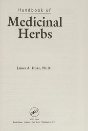 Cover of: Handbook of medicinal herbs