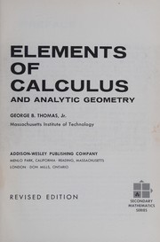 Cover of: Elements of calculus and analytic geometry