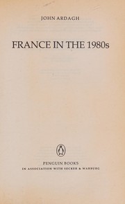 Cover of: France in the 1980s