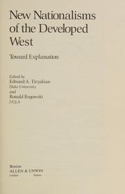 Cover of: New nationalisms of the developed West: toward explanation