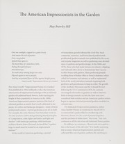 Cover of: The American impressionists in the garden