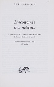 L'économie des médias by Nadine Toussaint-Desmoulins