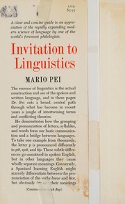Cover of: Invitation to linguistics by Mario Pei