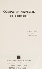 Cover of: Computer analysis of circuits