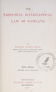 Cover of: The parochial ecclesiastical law of Scotland