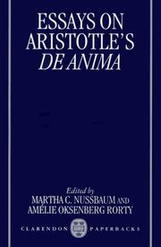 Cover of: Essays on Aristotle's De Anima