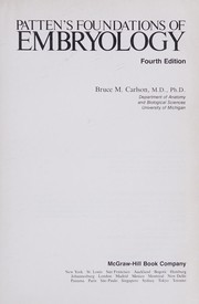 Cover of: Patten's Foundations of embryology by Bradley M. Patten