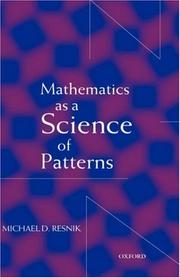 Cover of: Mathematics as a science of patterns