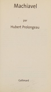 Machiavel by Hubert Prolongeau
